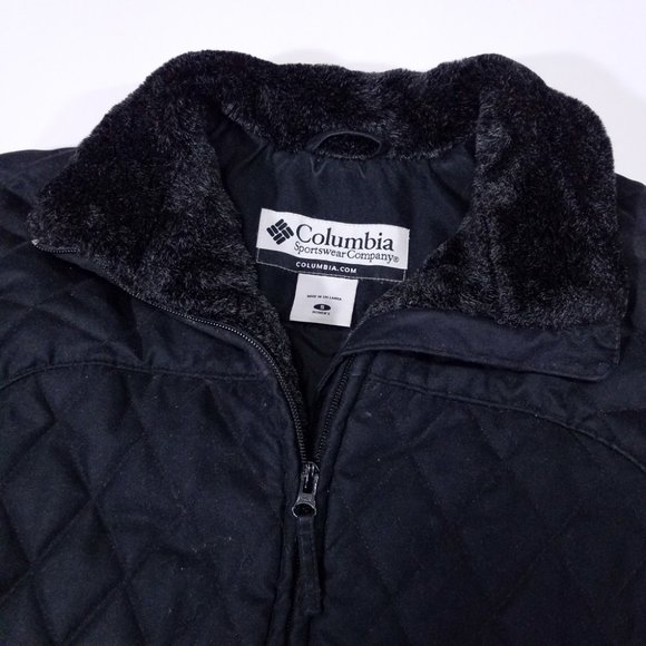 Columbia Diamond-Patterned Soft & Warm Black Coat - Picture 3 of 10